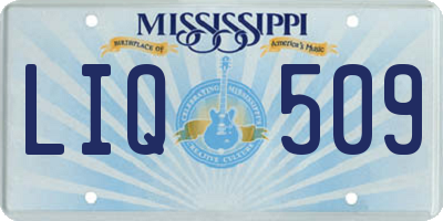 MS license plate LIQ509