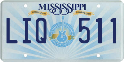 MS license plate LIQ511