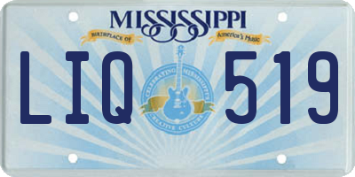 MS license plate LIQ519