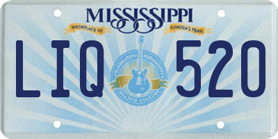 MS license plate LIQ520