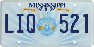 MS license plate LIQ521