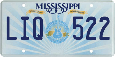 MS license plate LIQ522