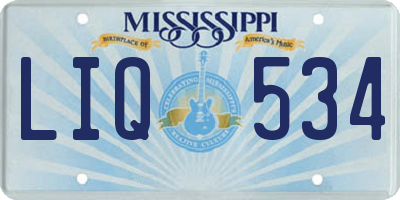 MS license plate LIQ534