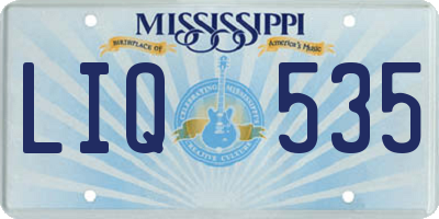 MS license plate LIQ535