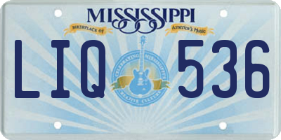 MS license plate LIQ536