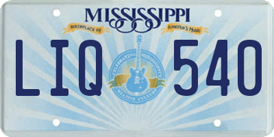 MS license plate LIQ540