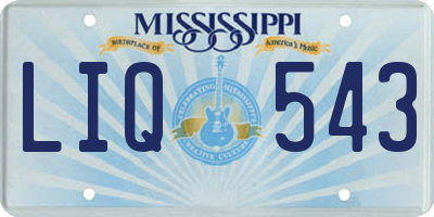 MS license plate LIQ543