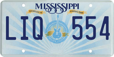 MS license plate LIQ554