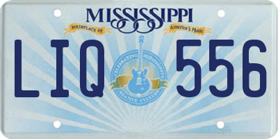 MS license plate LIQ556