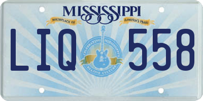 MS license plate LIQ558
