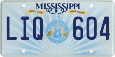 MS license plate LIQ604