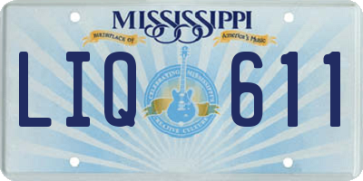 MS license plate LIQ611