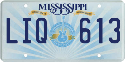 MS license plate LIQ613