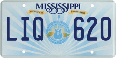 MS license plate LIQ620