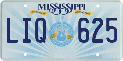 MS license plate LIQ625