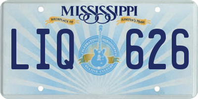 MS license plate LIQ626
