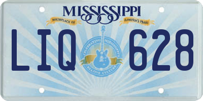 MS license plate LIQ628