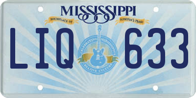 MS license plate LIQ633