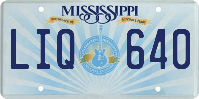 MS license plate LIQ640