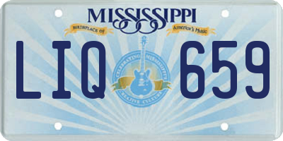 MS license plate LIQ659