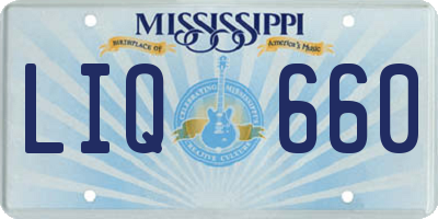 MS license plate LIQ660