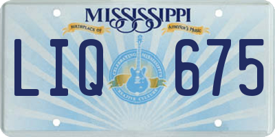 MS license plate LIQ675