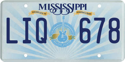 MS license plate LIQ678