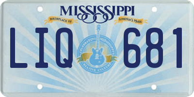 MS license plate LIQ681