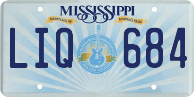 MS license plate LIQ684