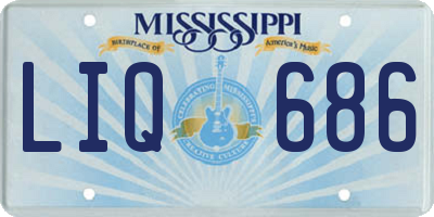 MS license plate LIQ686