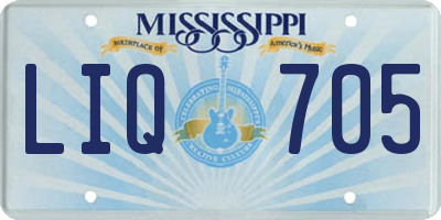 MS license plate LIQ705