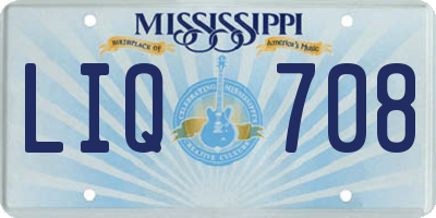 MS license plate LIQ708