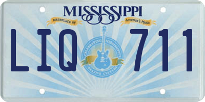 MS license plate LIQ711