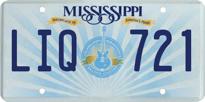 MS license plate LIQ721