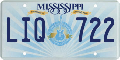 MS license plate LIQ722
