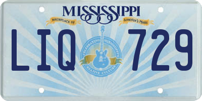 MS license plate LIQ729