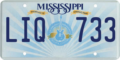MS license plate LIQ733