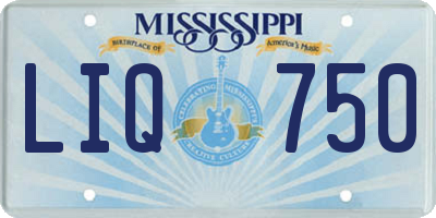 MS license plate LIQ750