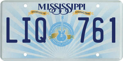 MS license plate LIQ761