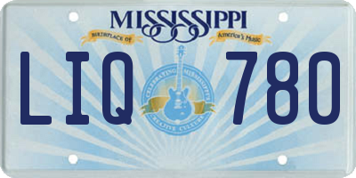 MS license plate LIQ780