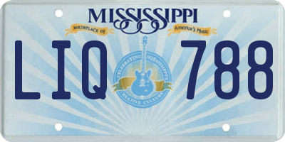 MS license plate LIQ788