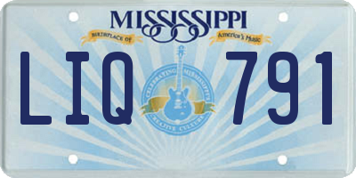 MS license plate LIQ791