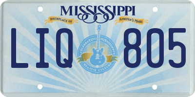 MS license plate LIQ805