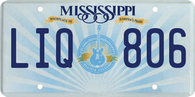 MS license plate LIQ806