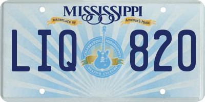 MS license plate LIQ820