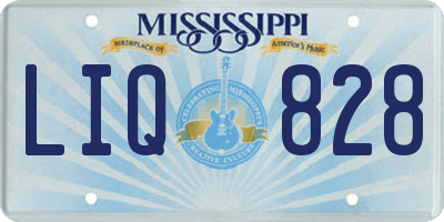 MS license plate LIQ828