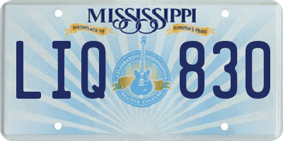 MS license plate LIQ830