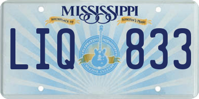 MS license plate LIQ833