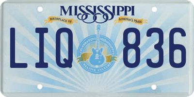MS license plate LIQ836