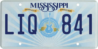 MS license plate LIQ841